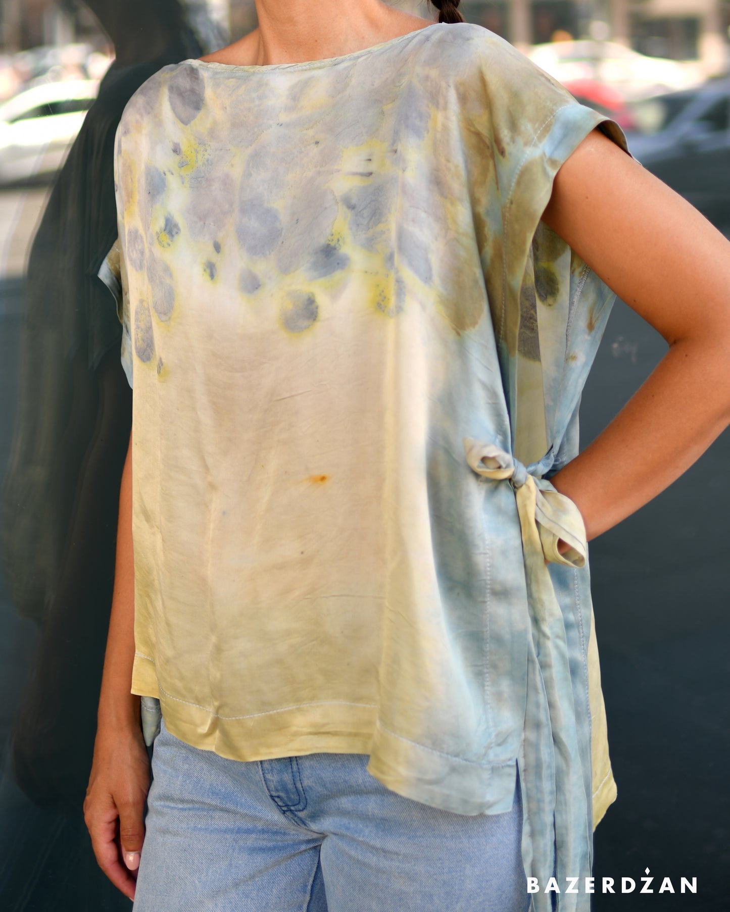 Naturally Dyed Silk Blouse by Bazerdzan x Keti Handmade