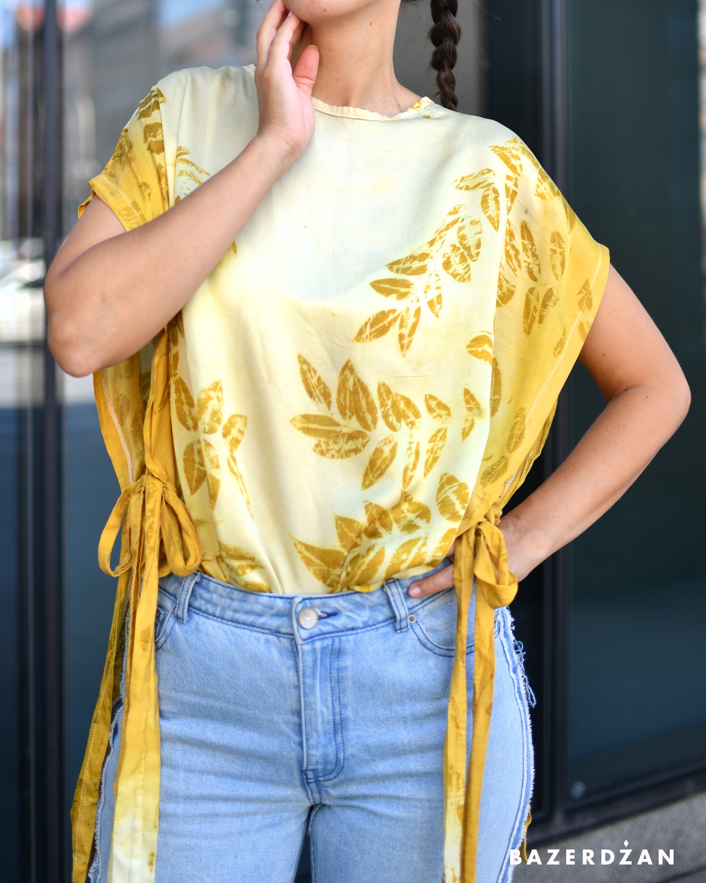 Naturally Dyed Silk Blouse by Bazerdzan x Keti Handmade