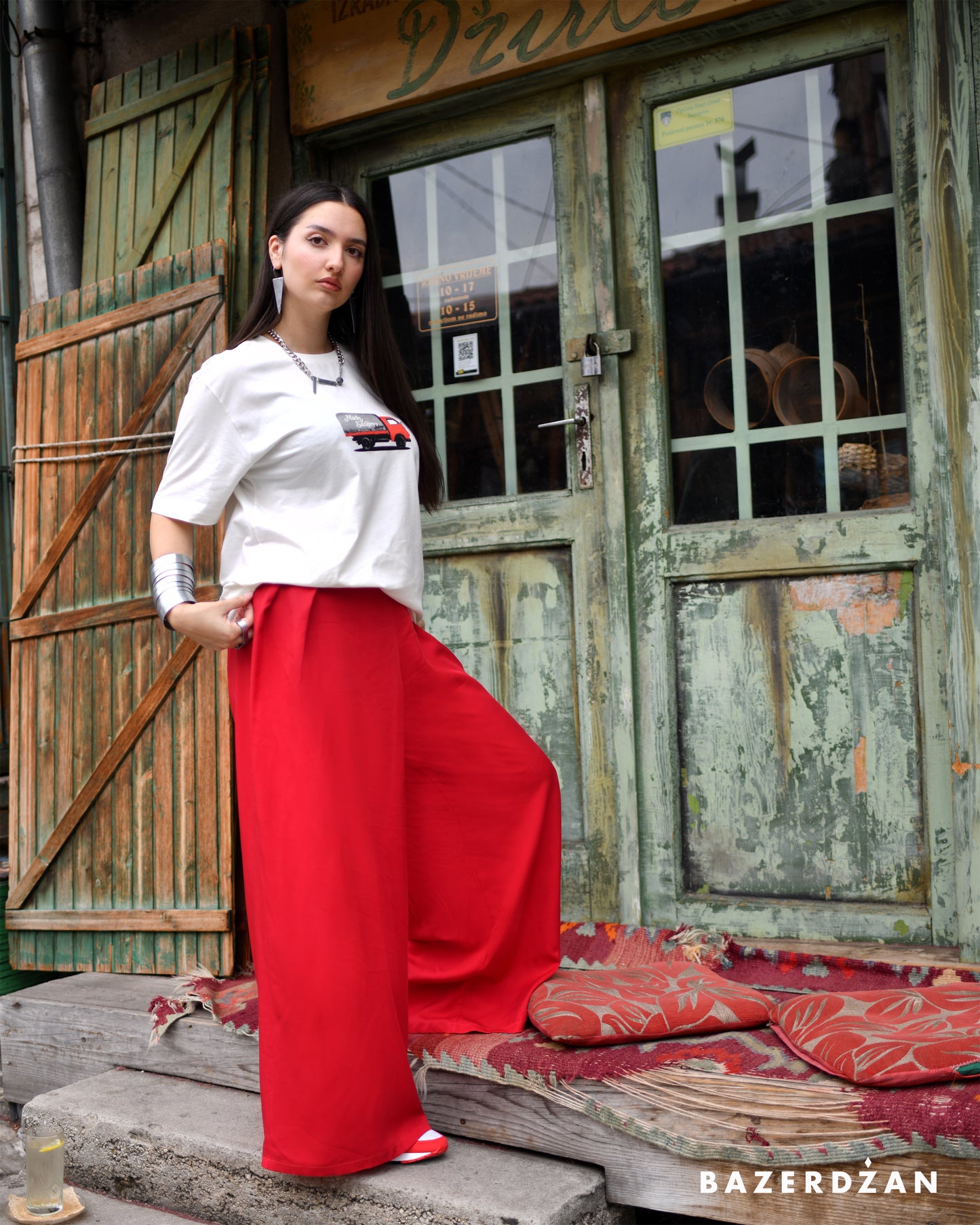 Wide-leg Pants - Raspberry by Bazerdzan Wear